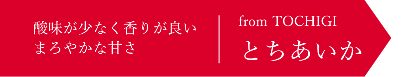 「とちあいか」酸味が少なく香りが良いまろやかな甘さ